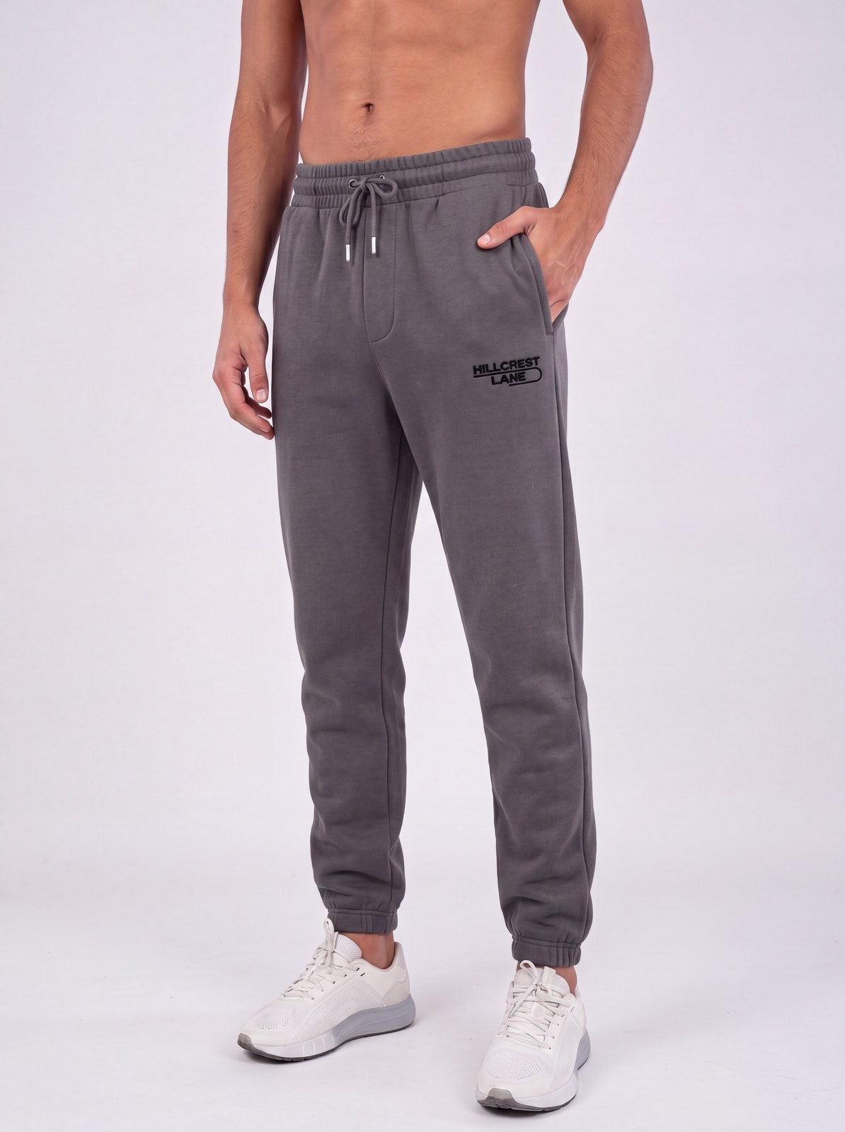 HILLCREST LANE TNU Sweatpants — Gray, fully embroidered streetwear sweatpants